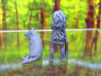 Wild / Feral Wolf Boy & Dog Companion Mini Miniature 3D Printed Figure Model