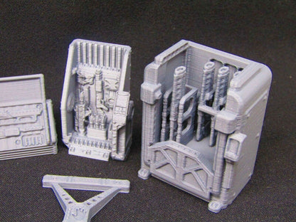 6pc Weapons Arms Racks Armory Miniatures 3D Printed Model 28/32mm Scale Sci Fi