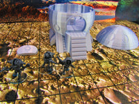 
              Alien Spaceship & Skeletal Zeta Alien Scatter Terrain Scenery Mini Miniature
            