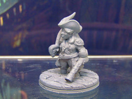 Gnome Female Pirate Captain Mini Miniature Figure 3D Printed Model 28/32mm Scale