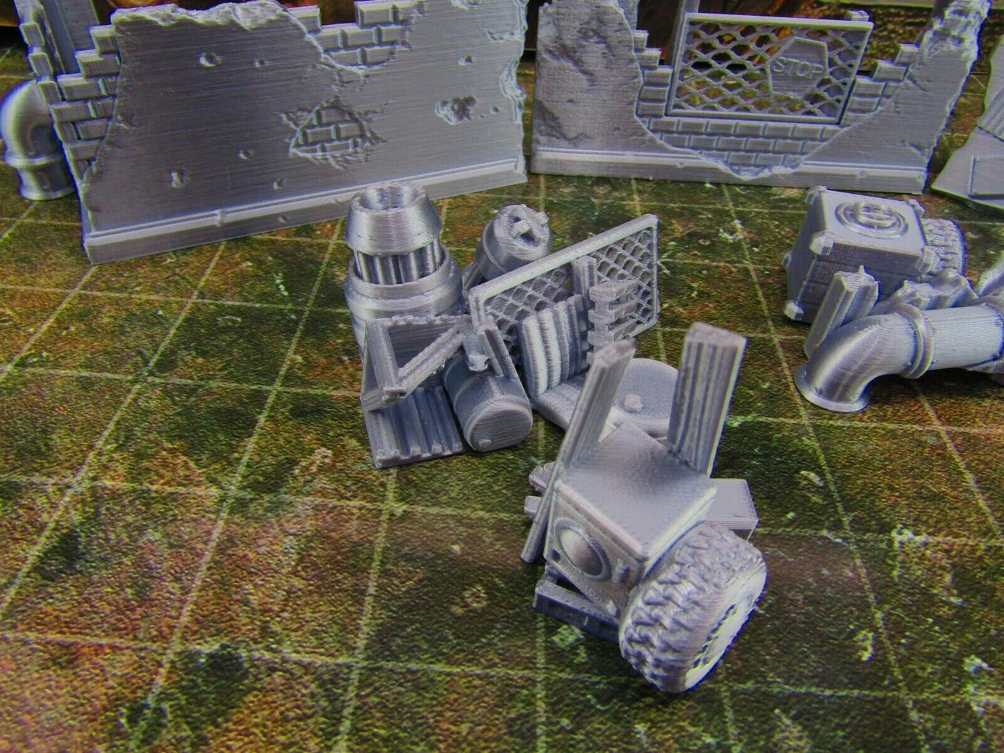 8pc Junk Barricades & Rubble Settlement Set Scatter Terrain Scenery Wasteland