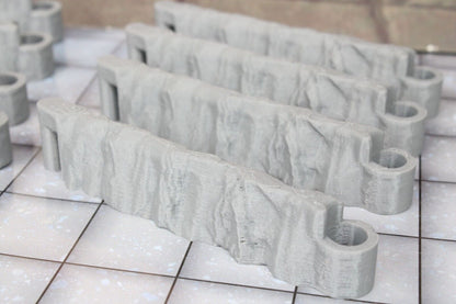 8pc DungeonSticks Dry Cavern Straight Walls Map Building Tile Set Scenery D&D