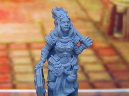 Female Paladin Knight Holy Order of Ash Mini Miniature 3D Printed Model 28/32mm