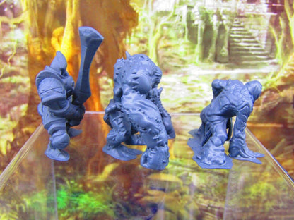 3pc Golem Set Clay, Flesh, Metal Mini Miniatures 3D Printed Resin Model