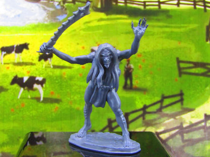 Female Troll Hag W/ Sawtooth Sword Monster Encounter Mini Miniature Model