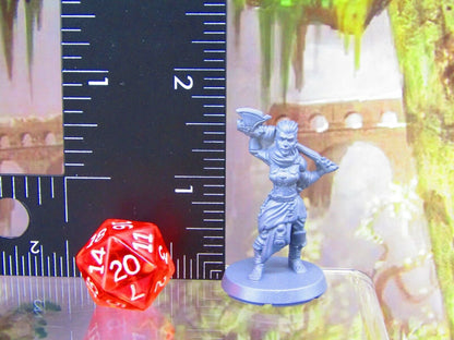 Half Orc Female Barbarian Player Character Mini Miniatures 3D Printed Resin