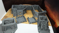 
              4 Room 3 Floor Fortress / Outpost Entrance Scenery Terrain Tabletop Fantasy D&D
            