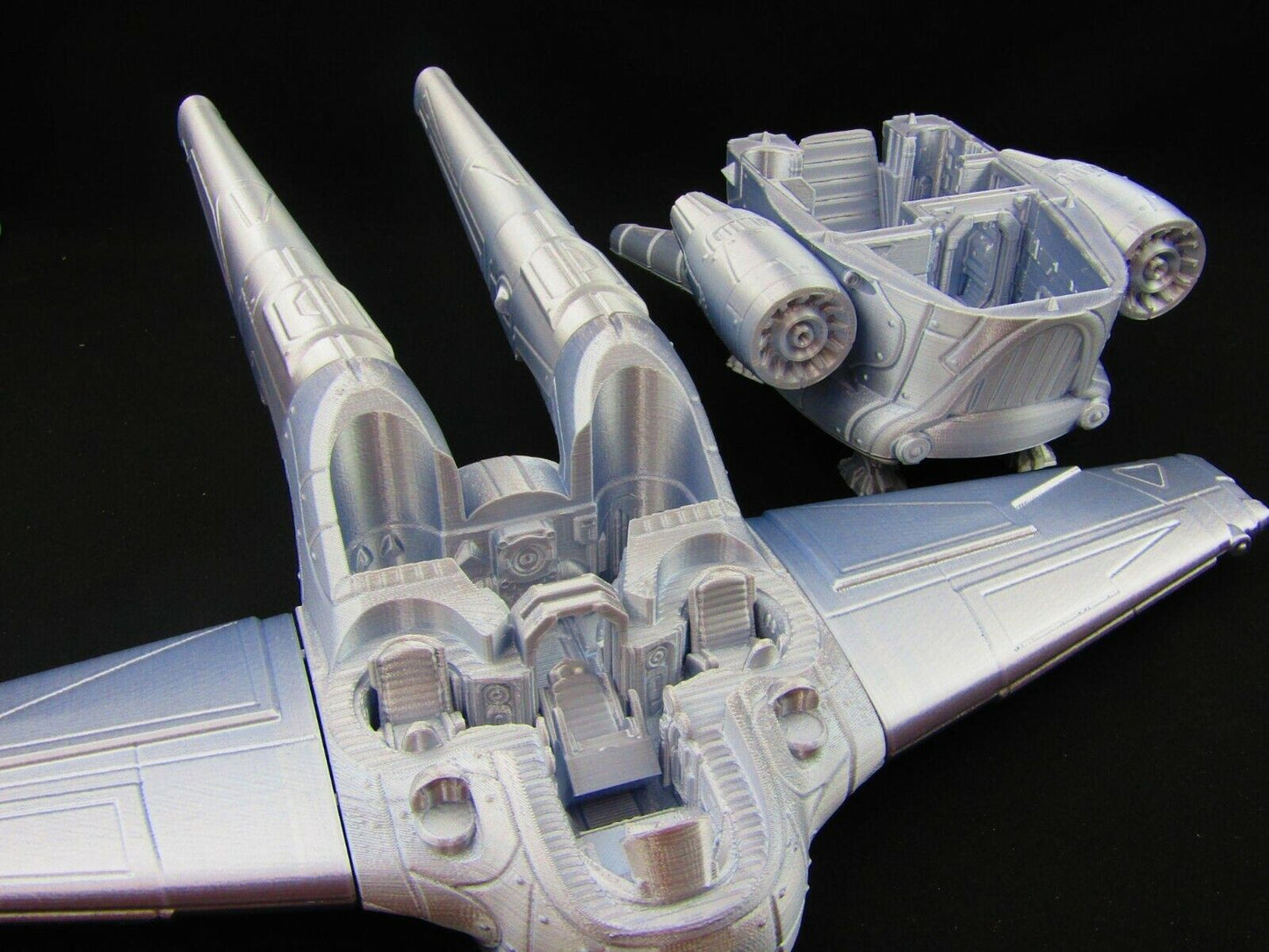 Large Modular Starfighter "Sparrowhawk" Space Ship W/ Pilot Minis Scenery SciFi