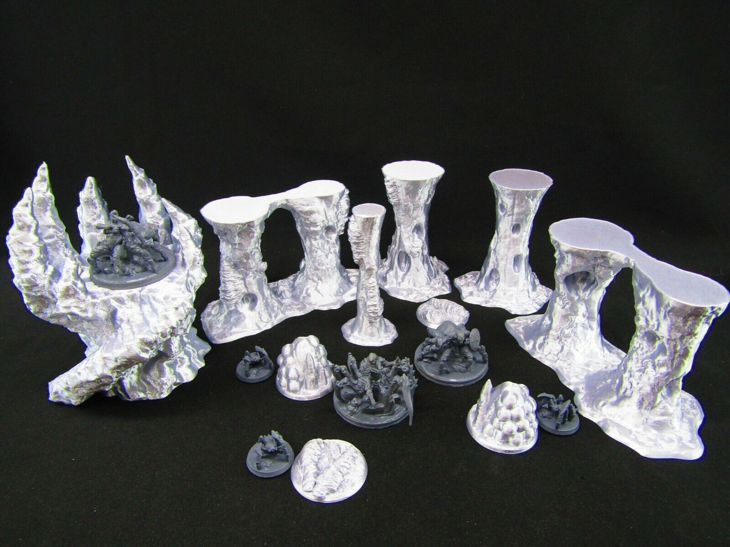 Spider Lair w/ Spiders & Spider Elf Hybrids Scatter Terrain Scenery 3D Print
