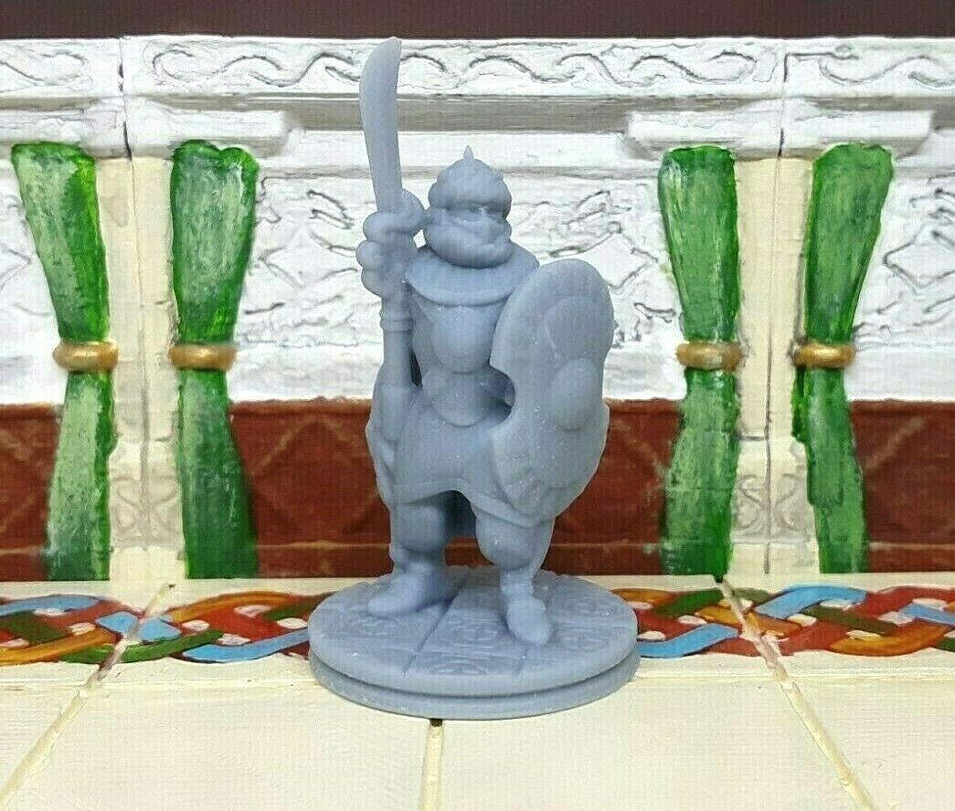 Palace Soldier Guard Fighter w Spear Mini Miniature Figure 28-32MM Resin Printed