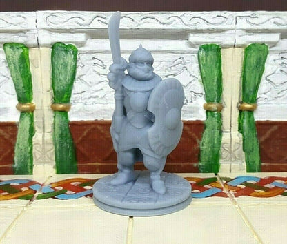 Palace Soldier Guard Fighter w Spear Mini Miniature Figure 28-32MM Resin Printed