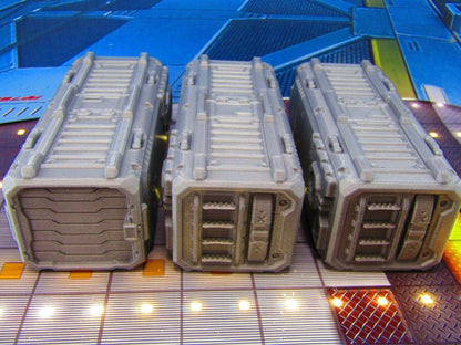 3pc Stackable Shipping Containers Dock Cargo Set Scenery Scatter Terrain