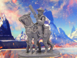 Mounted Space Cowboy Sheriff Riding Alien Horse Mini Miniature 3D Printed Model