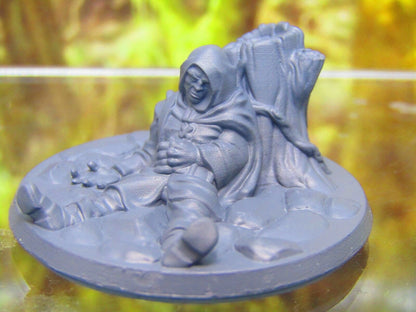 Passed Out Drunk Adventuere Traveler Townsfolk Miniature Figure 3D Printed Model