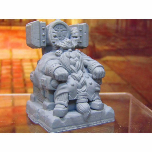 Dwarven King on Stone Dwarf Throne Mini Miniature Dwarf 3D Printed Model 28/32mm
