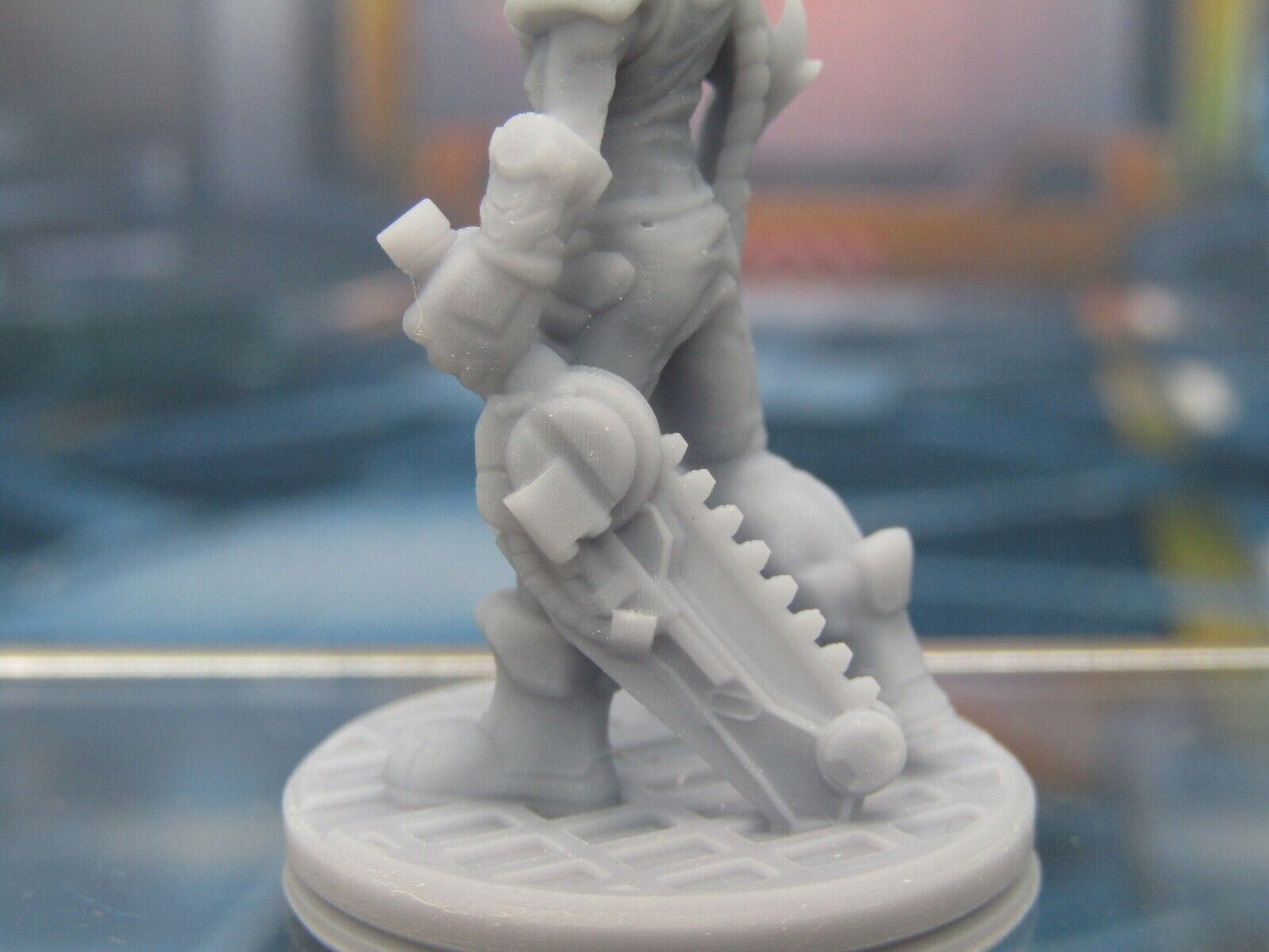 Alien Zombie Mutant w/ Chainsaw Sword Mini Miniature Figure 3D Printed Model