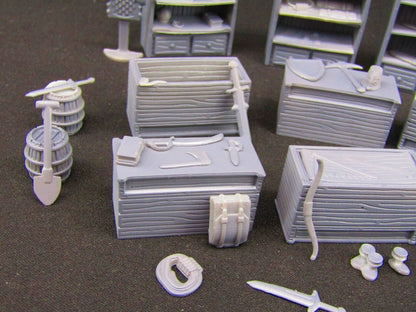 Merchant Weapon Trader Equipment Shop Items Scatter Terrain Props Scenery 3D