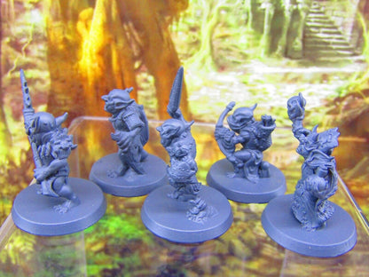 5pc Goblin Warparty Mini Miniatures 3D Printed Resin Model Figure 28/32mm