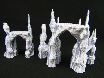 2pc Jagged Stone Perches / Walkways / Sniper Points Scatter Terrain Scenery