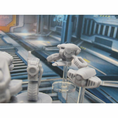 5 Piece Drone Bot Droid Robot Lot Mini Miniature 3D Printed Figure Model