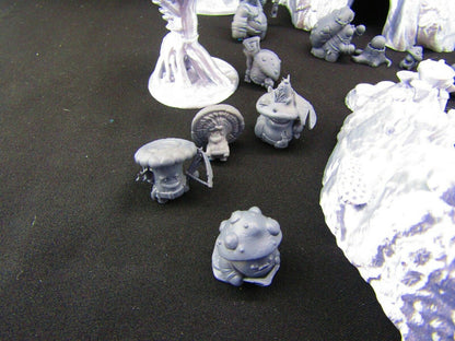 Mushroom Forest Myconid Shroomie Village Set w/ minis Scatter Terrain Scenery