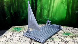 Boat Raft w/ Sail for Dungeons & Dragons Tabletop RPG Gaming 28mm Miniature