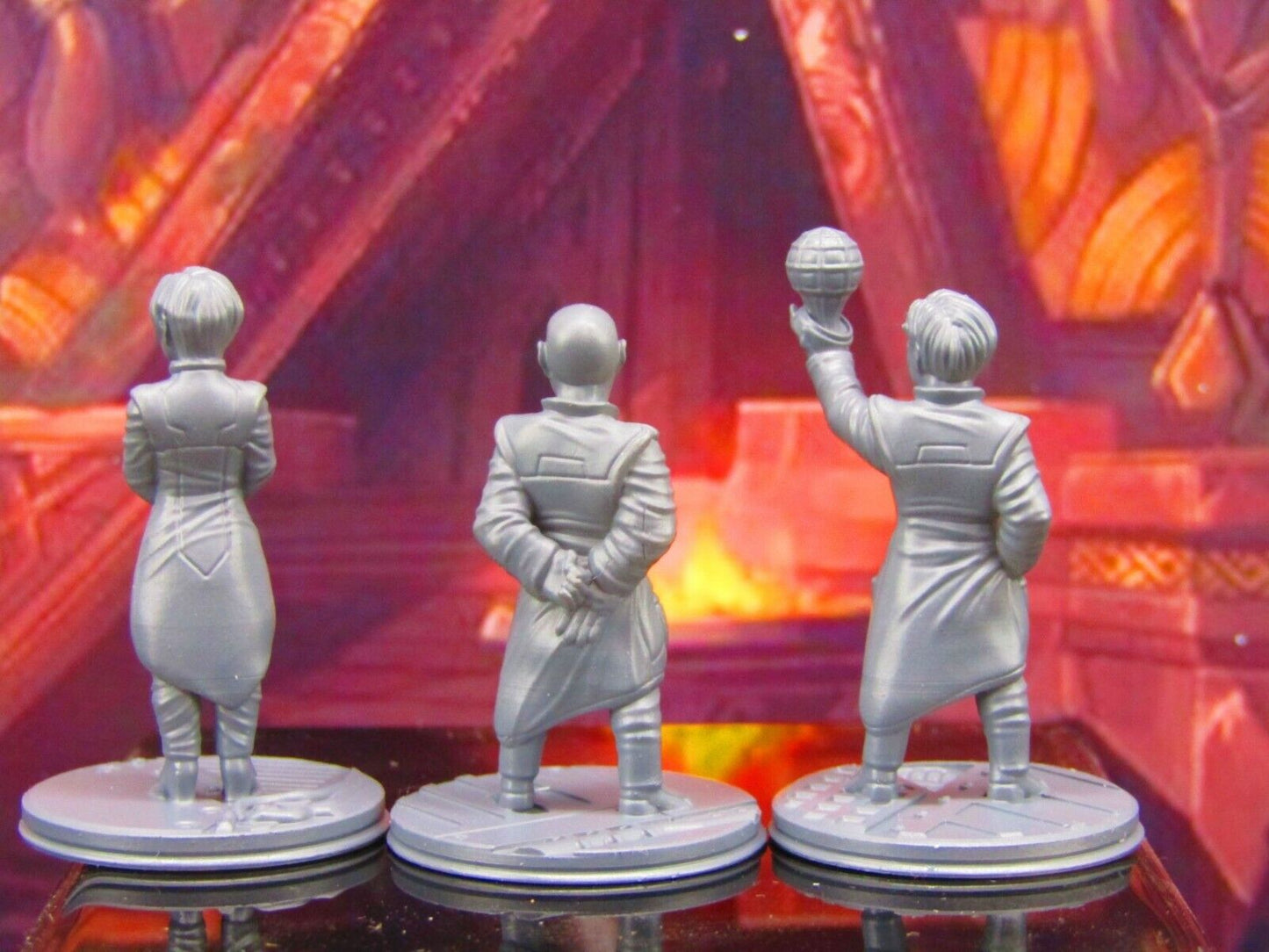 3pc Sci Fi Scientist Professor Set Mini Miniature Model Character Figure