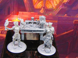 Alchemists Mad Scientist Pair & Workshop Desk Mini Miniature Model Character