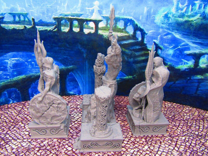 Atlantis Deep Sea Warrior Atlantean Statues Scenery Scatter Terrain Props