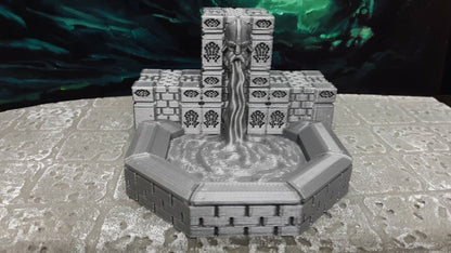 Dwarven Halls Stone Fountain Pool Scatter Terrain Miniature Dungeons & Dragons