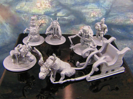 Murder Santa & Chaindeer Christmas Set Mini Miniature Model Character Figure