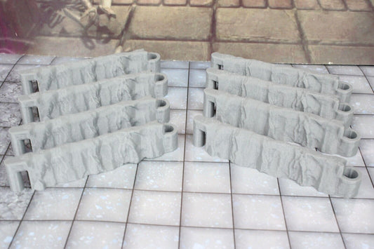 8pc DungeonSticks Dry Cavern Straight Walls Map Building Tile Set Scenery D&D