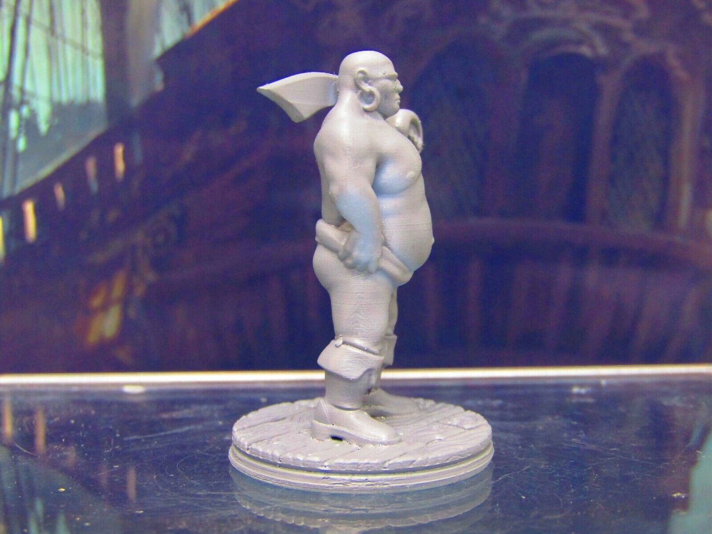 Fat Human Pirate Crewman w/ Cutlass Mini Miniature Figure 3D Printed Model