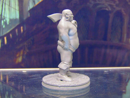 Fat Human Pirate Crewman w/ Cutlass Mini Miniature Figure 3D Printed Model