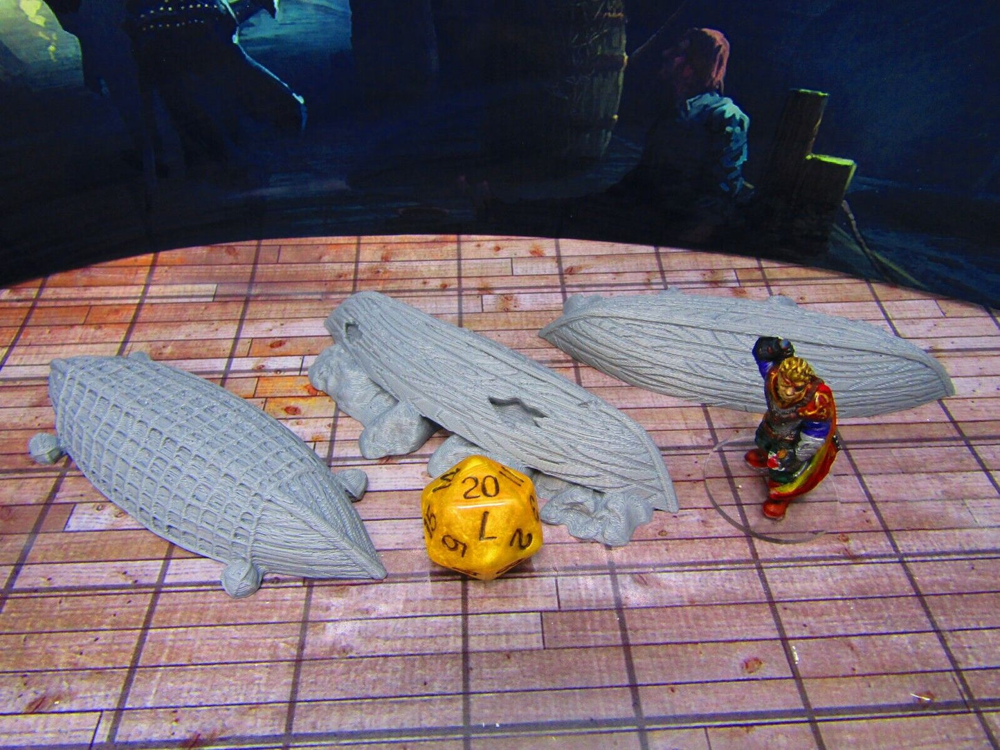 Stowed Fishing Boats for Docks Coast Seashore Scenery Scatter Terrain Props
