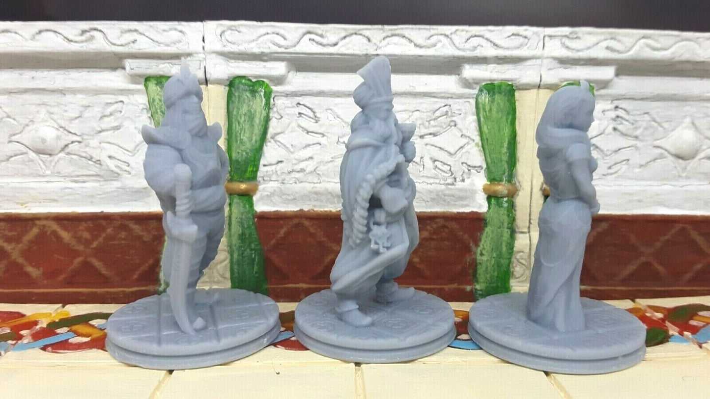 Arabian King, Prince, & Princess Mini Miniature Figure 28-32MM Resin 3D Printed