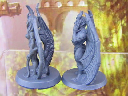 Incubus and Succubus Demon Pair Mini Miniatures 3D Printed Resin Model Figure