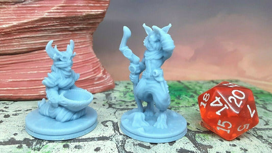 Catfolk Pair Seer & Guide Mini 28mm Miniatures Figure Tabletop Gaming D&D