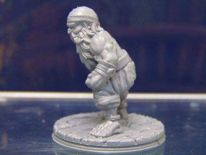 Dwarf Brawler Pirate Mini Miniature Figure 3D Printed Model 28/32mm