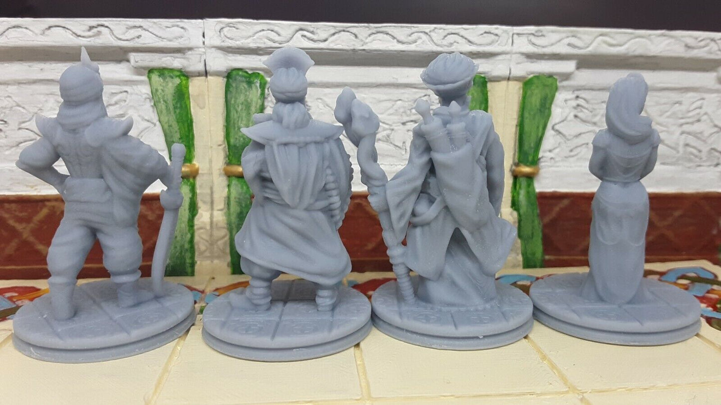 Arabian King, Chancellor, Prince & Princess Mini Figure 28-32MM Resin 3D Printed