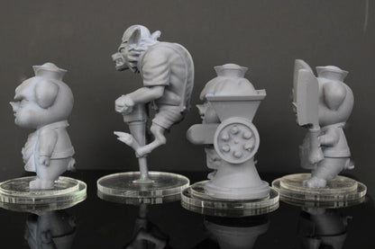 4pc 3 Little Pigs & Big Bad Wolf Mini Miniature RPG Tabletop Gaming D&D