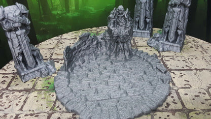4 Piece Statue Ruins Scatter Terrain Scenery 28mm Dungeons & Dragons 3D Printed