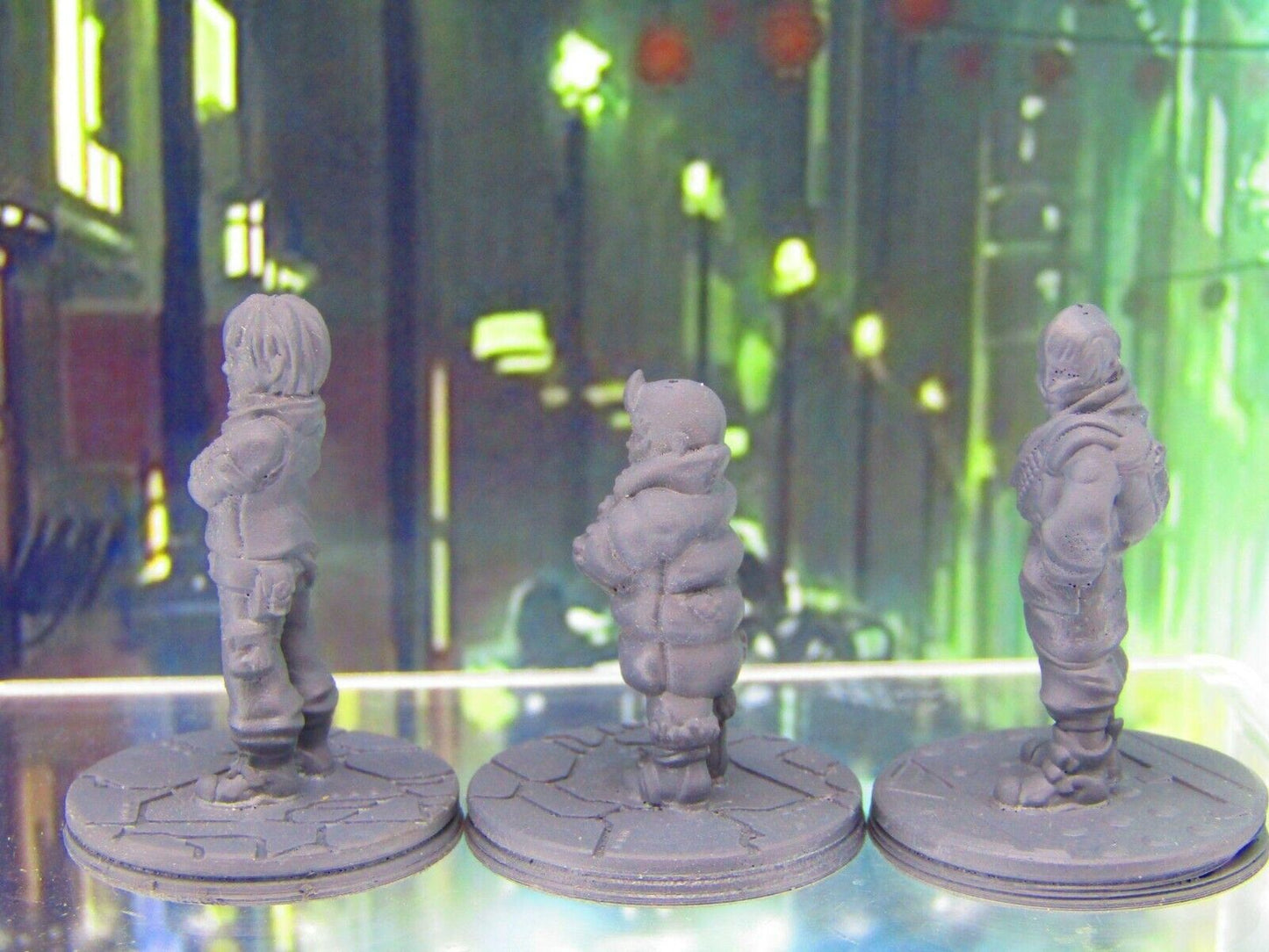 Lot of 3 Space City Slum Kids Children Mini Miniature Figure 3D Printed Model