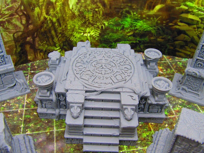 7pc Ancient Jungle Temple Ruins Scatter Terrain Scenery 3D Printed Model 28/32mm