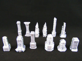 12pc Various Dungeon Pillars Set Scatter Terrain Scenery 3D Printed Mini