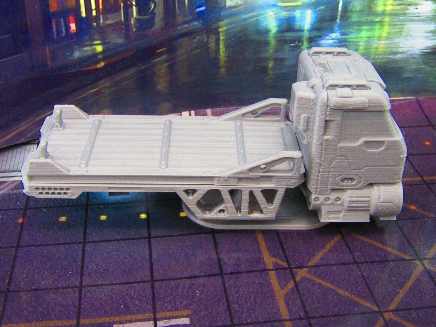 Flatbed Hover Truck Space Vehicle Car Scenery Scatter Terrain 3D Printed Model