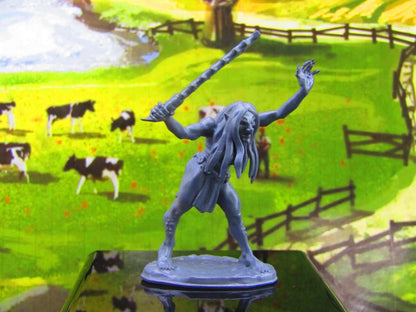Female Troll Hag W/ Sawtooth Sword Monster Encounter Mini Miniature Model