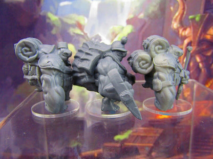 3pc Tortle Miner Set Turtle Man Race Mini Miniature Figure 3D Printed Model