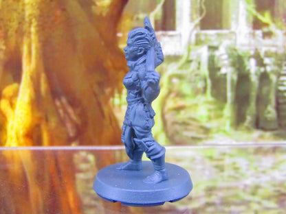 Half Orc Female Barbarian Player Character Mini Miniatures 3D Printed Resin
