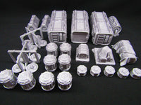 
              24pc Shipping Docks Cargo Set Scenery Scatter Terrain 3D Printed Model 28/32mm
            